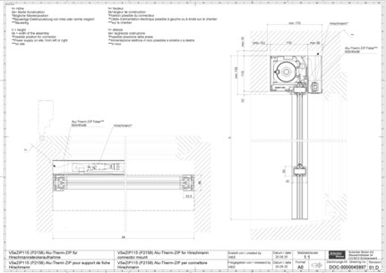 VSeZIP115 (P2158) Alu-Therm ZIP pour support de fiche Hirschmann