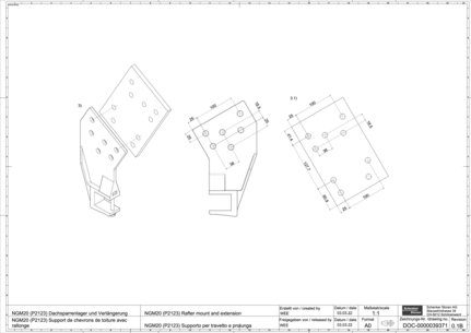 NGM20 (P2123) Support de chevrons de toiture avec rallonge