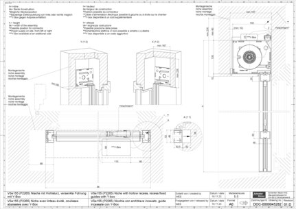 VSe155 (P2265) Niche avec linteau évidé coulisses abaissées avec Y-Box