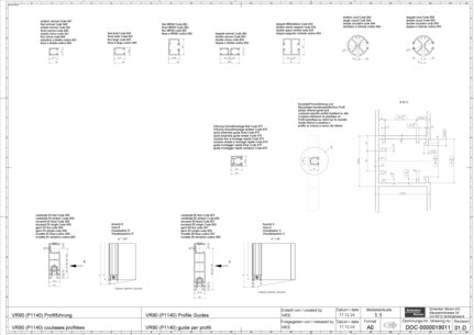 VR90 (P1140) coulisses profilées