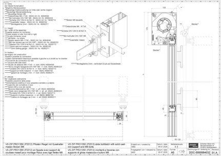 VS ZIP PRO135K (P2312) en façade avec support de coulisse massif pour montage Raico avec tige filetée M8