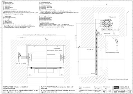 RL37W (P4022) Volet à rouleau résistant au vent avec engrenage à vis sans fin