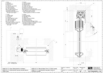 MV90 (P1171) Actionnement manuel-motorisé dans le linteau évidé