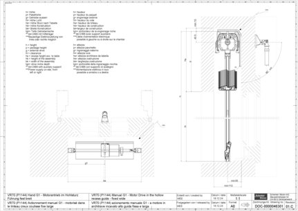 VR70 (P1144) Actionnement manuel G1 - motorisé dans le linteau creux coulisse fixe large