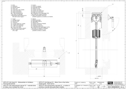 VR70 (P1144) Actionnement manuel G1 - motorisé dans le linteau creux coulisse fixe mince