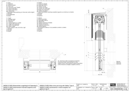GM200 (P1650) Actionnement motorisé suspendu avec type de galerie 8
