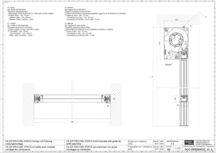 VS ZIP PRO135K (P2312) en saillie avec coulisse montage sur l'embrasure
