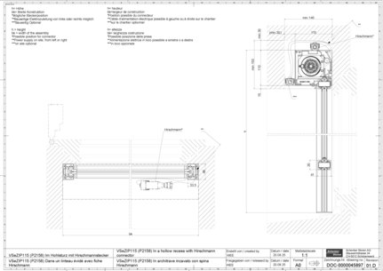 VSeZIP115 (P2158) dans un linteau évidé avec fiche Hirschmann