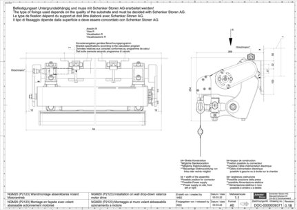 NGM20 (P2123) Montage en façade avec volant abaissable actionnement motorisé
