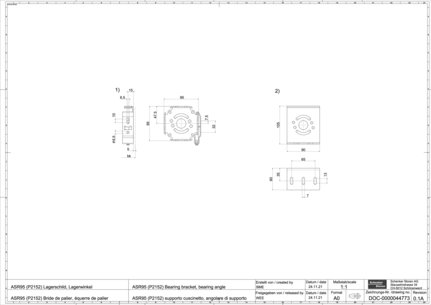 ASR95 (P2152) Bride de palier équerre de palier