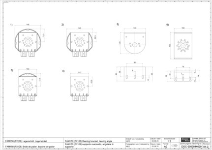 08_FAM150 (P2108) Bride de palier équerre de palier