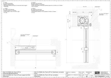VSe115 (P2264) Alu-Therm ZIP pour support de fiche Hirschmann