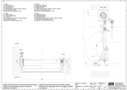 ASR95 (P2152) Engrenage intérieur montage au plafond sur l’embrasure