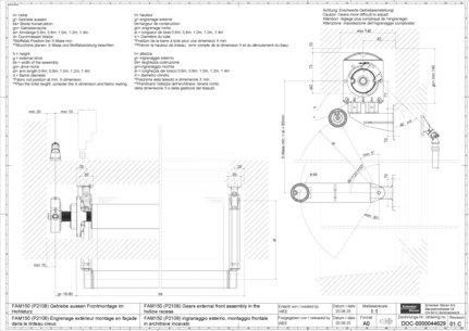 02_FAM150 (P2108) Engrenage extérieur montage en façade dans le linteau creux