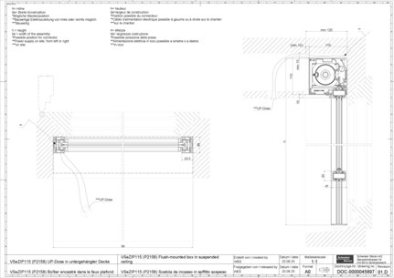 VSeZIP115 (P2158) boîtier encastré dans le faux plafond