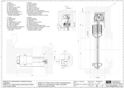 MV90 (P1171) Actionnement motorisé dans le linteau creux coulisse insérée