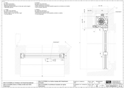 VSe115 (P2264) dans un linteau évidé avec fiche Hirschmann