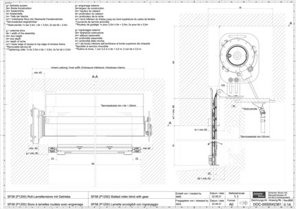 SF58 (P1200) Store à lamelles roulées avec engrenage