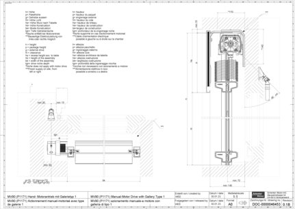 MV90 (P1171) Actionnement manuel-motorisé avec type de galerie 1