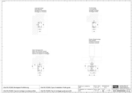 VSe155 (P2265) type de montage à coulisse profilée