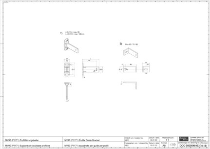 MV90 (P1171) Supports de coulisses profilées