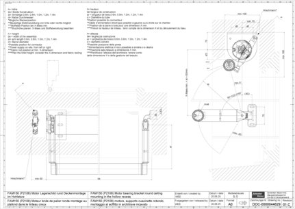 FAM150 (P2108) Moteur bride de palier ronde montage au plafond dans le linteau creux