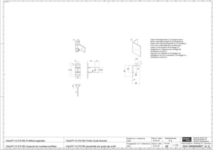 VSeZIP115 (P2158) Supports de coulisses profilées