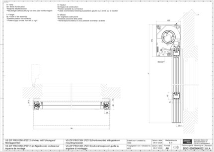 VS ZIP PRO135K (P2312) en façade avec coulisse sur équerre de montage