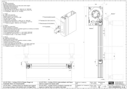08_VS ZIP PRO L .OnSide (P2312) en façade avec support de coulisse et plaque intermédiaire pour montage Raico