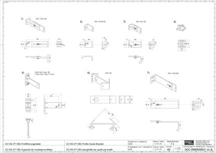 EC100 (P1180) Supports de coulisses profilées