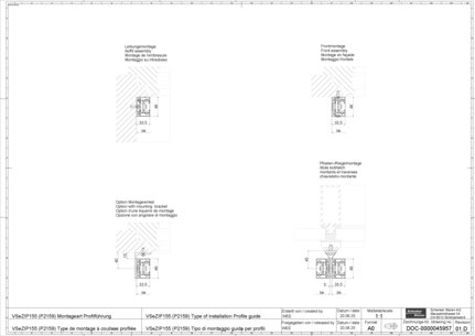 VSeZIP155 (P2159) type de montage à coulisse profilée