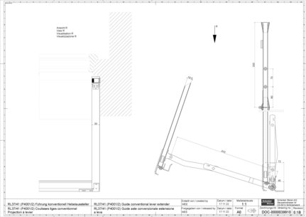 RL37_41 (P4001_2) Coulisses tiges conventionnel Projection à levier