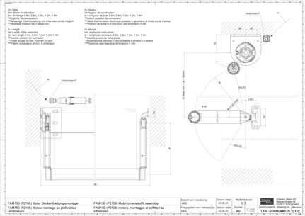 03_FAM150 (P2108) Moteur montage au plafond sur l’embrasure