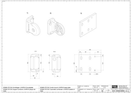 BGM6 (P2124) Support combiné LVA-RVA plaque de base