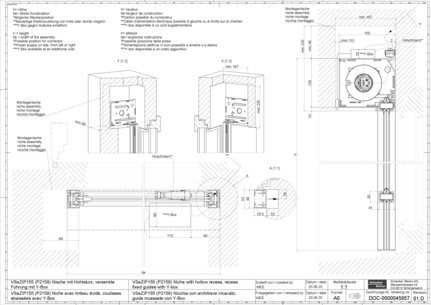 VSeZIP155 (P2159) Niche avec linteau évidé coulisses abaissées avec Y-Box