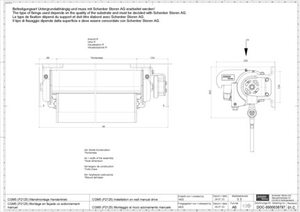 CGM5 (P2125) Montage en façade un actionnement manuel