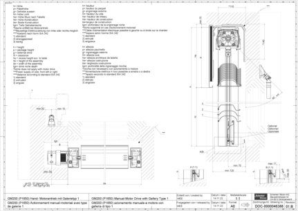 GM200 (P1650) Actionnement manuel-motorisé avec type de galerie 1