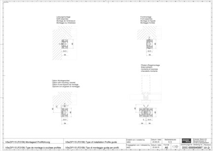 VSeZIP115 (P2158) type de montage à coulisse profilée