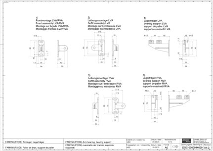 09_FAM150 (P2108) Palier de bras support de palier