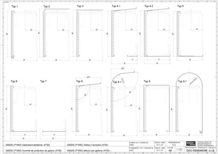 GM200 (P1650) Auvents de protection de galerie